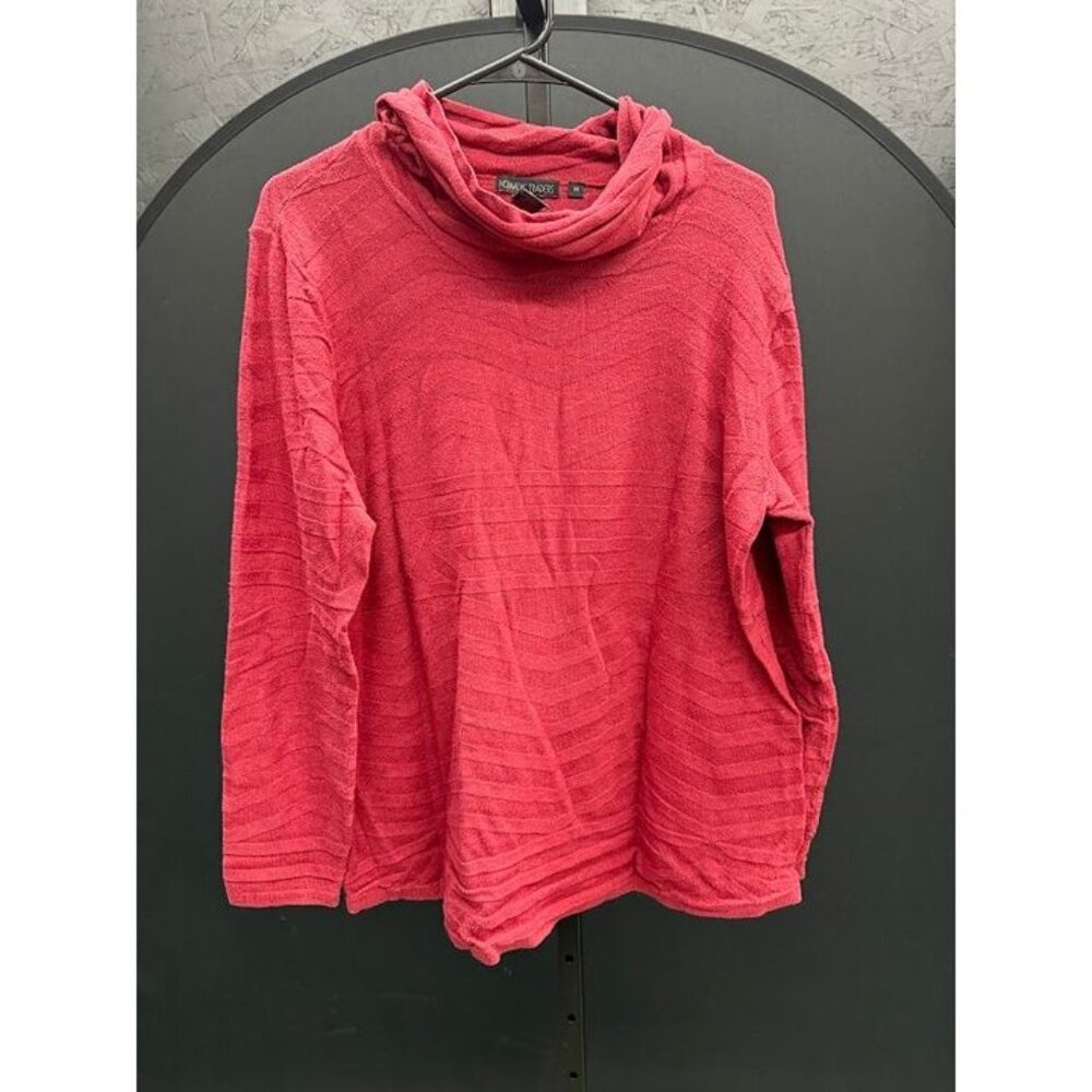 Nomadic Traders Maroon Red Pattern Cowl Pullover … - image 1